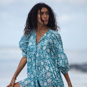 Daughters of India Kyra Mini Dress in Ocean Blue NWOT